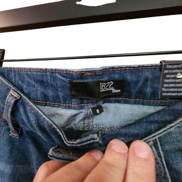 1822 Denim Womens Vintage Ankle Skinny Jeans Distressed Hem Size 8 Medium Wash N - Picture 5 of 6